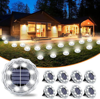 4Pack Outdoor Solar Ground Buried Light Crystal Diamond