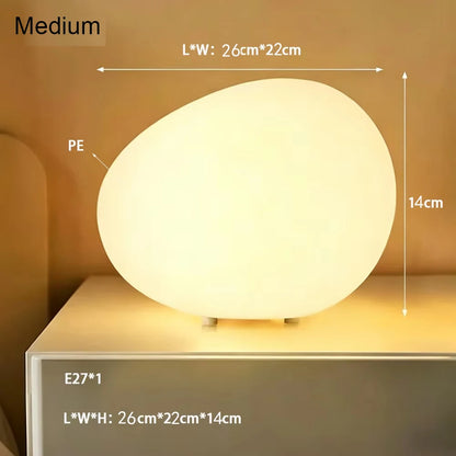 Round Stone-Shaped Modern Bedroom Study Atmosphere Desk Lamp
