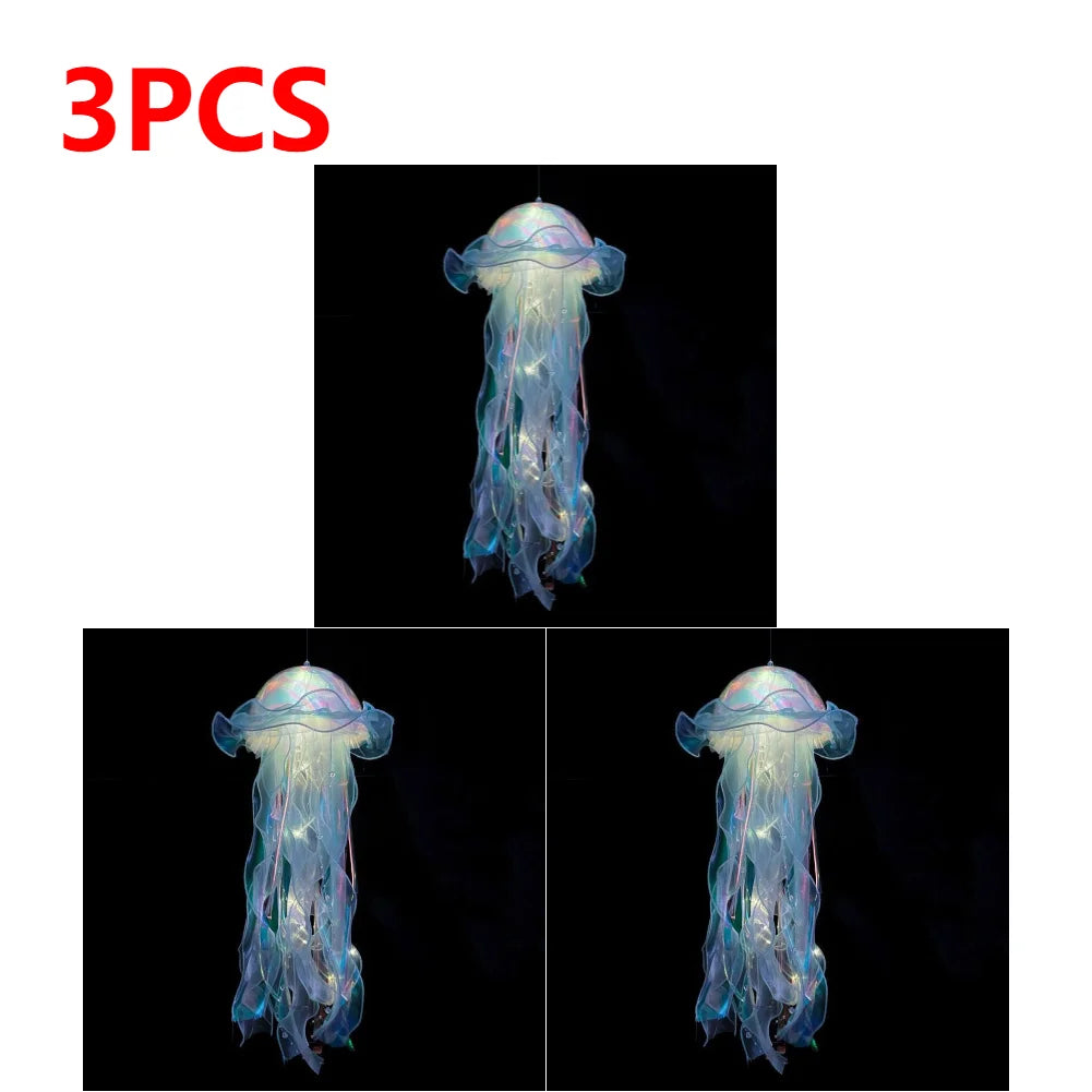 DIY Jellyfish Bedroom Light Lamp Hanging Ceiling Lanter