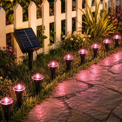 Solar Powered Ground Stake Pathway Lights Warm Glow Garden