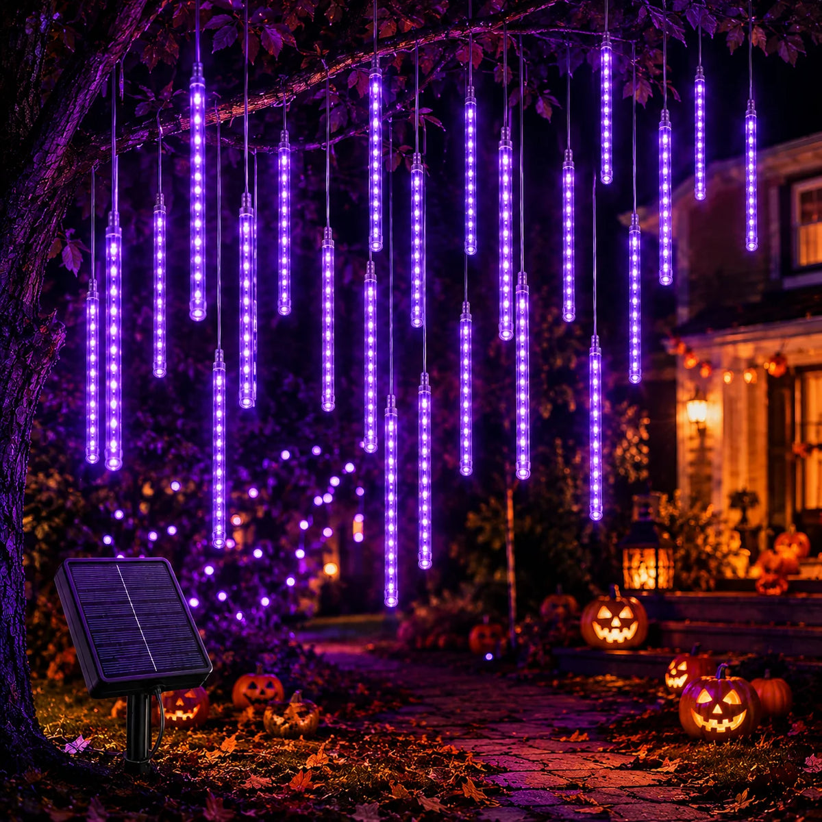 Solar Meteor Shower Lights Outdoor Meteor Lights 8Tubes