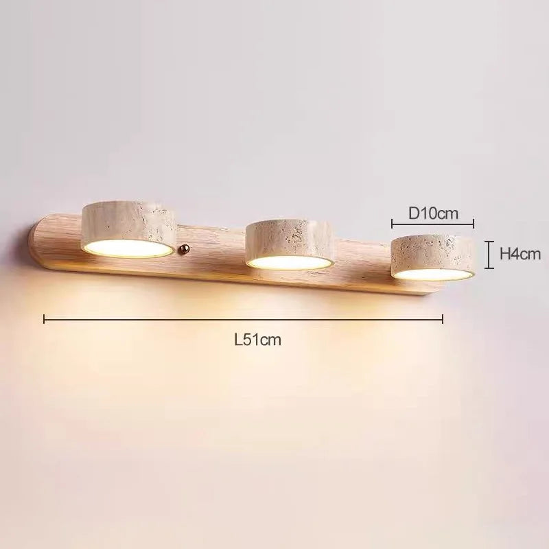 Travertine Duo Wall Light Wabi Sabi Creative Round LED