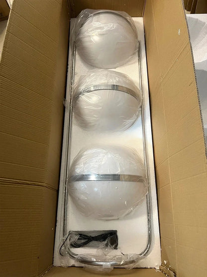 Nordic Floor Lamp Chrome Metal White Acrylic Ball Lamp