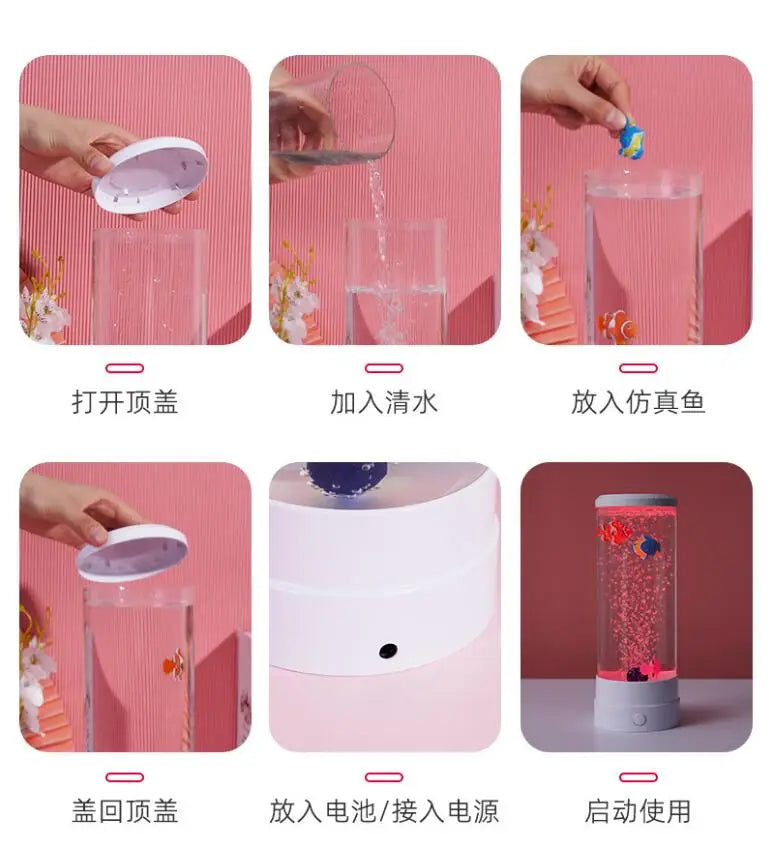LED Fish Lamp Ambient Night Light Remote Control