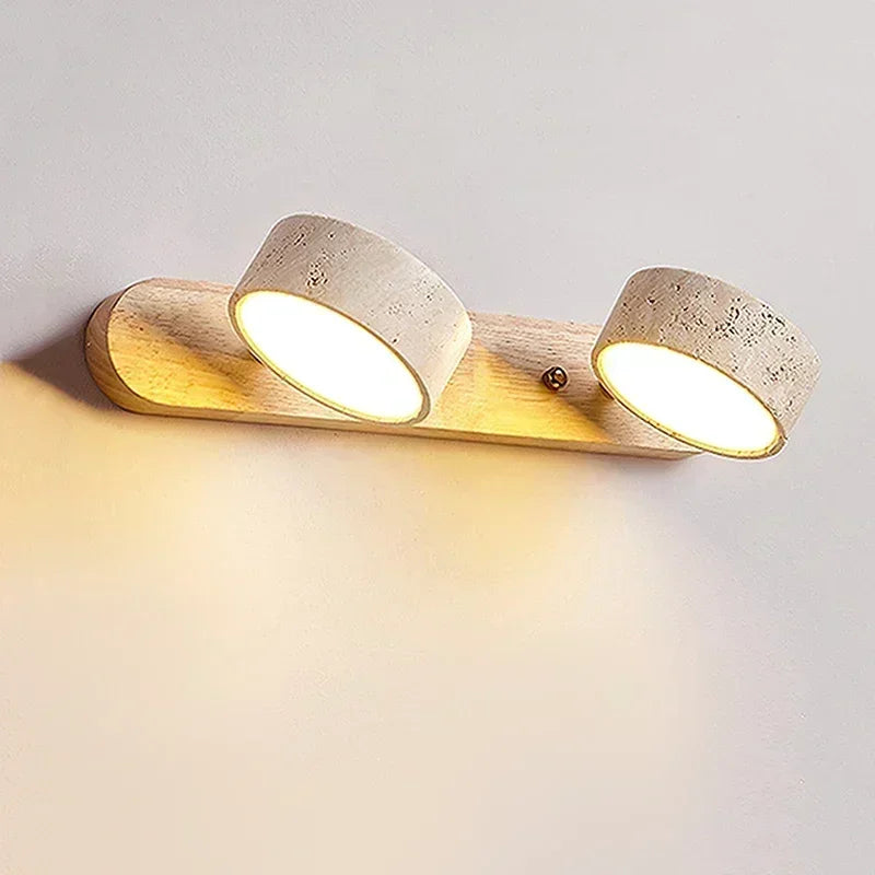 Travertine Duo Wall Light Wabi Sabi Creative Round LED