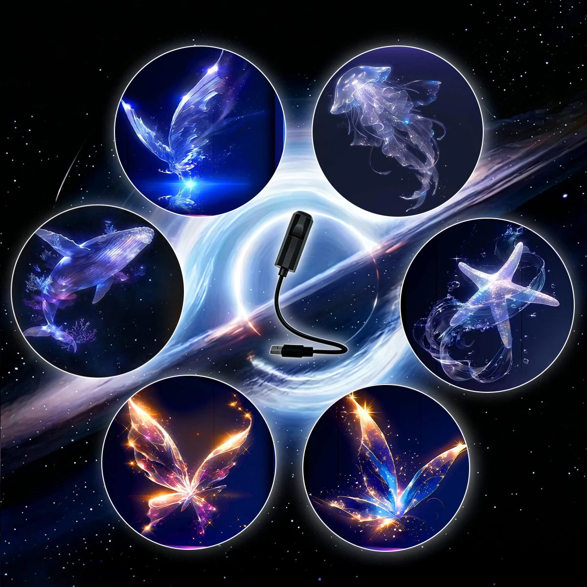Ocean Animal Projector Light Whale Jellyfish Butterfly LED