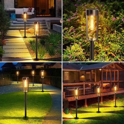 6Pack Retro Solar Pathway Lights Outdoor Waterproof Lighting