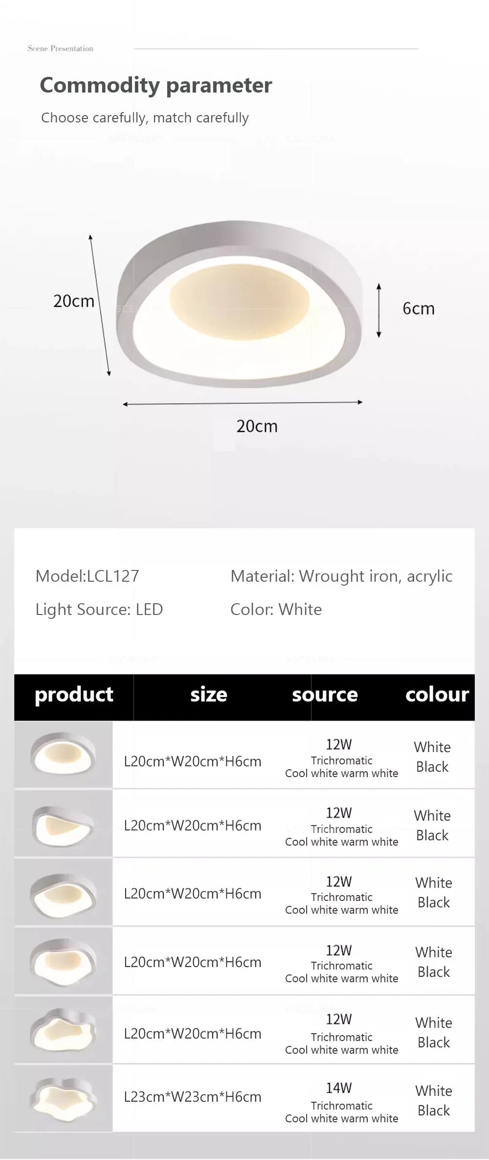 Nordic LED Ceiling Lamp For Living Dining Room Bedroom