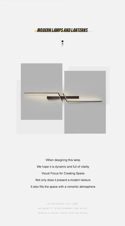 Long Strip LED Wall Lamps for Bedroom Living Room Indoor