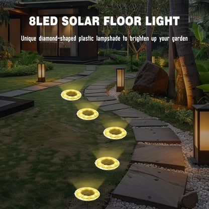 Solar Lights Outdoor Waterproof 8 LED Solar Ground Light