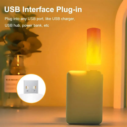 USB LED Night Lamp Simulated Flame Bulbs Night Light Flame Light