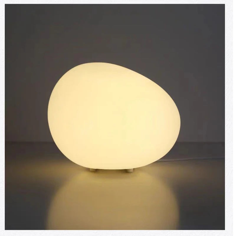 Round Stone-Shaped Modern Bedroom Study Atmosphere Desk Lamp