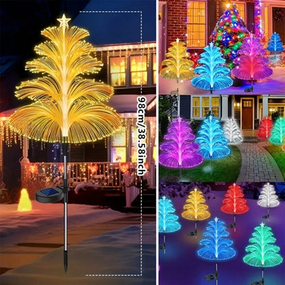 Solar 7-Color Changing Fiber Optic Christmas Tree Stake Lights