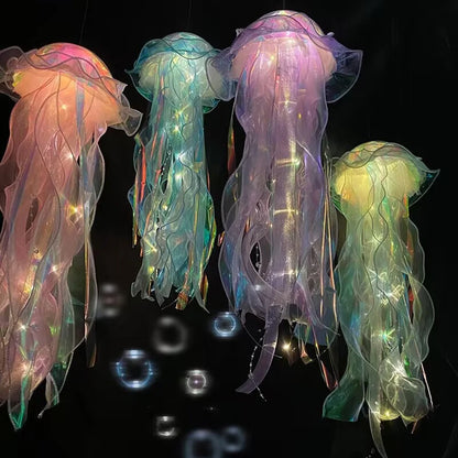 DIY Jellyfish Bedroom Light Lamp Hanging Ceiling Lanter