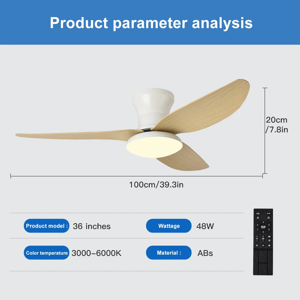 Bedroom fan light ceiling fan light high wind power ceiling