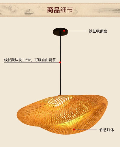 Newest Bamboo Pendant Lamp Ceiling Lights Rattan Wicker
