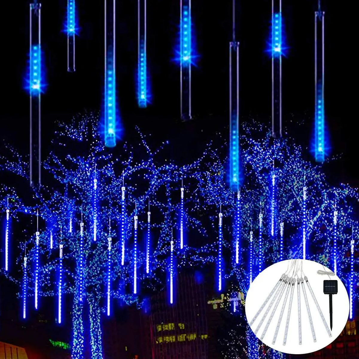 Solar Meteor Shower Lights Outdoor Meteor Lights 10Tubes