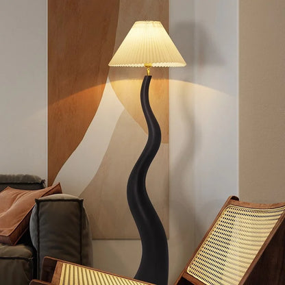 Vintage Living Room Floor Lamp Nordic Mushroom Wood Grain Light