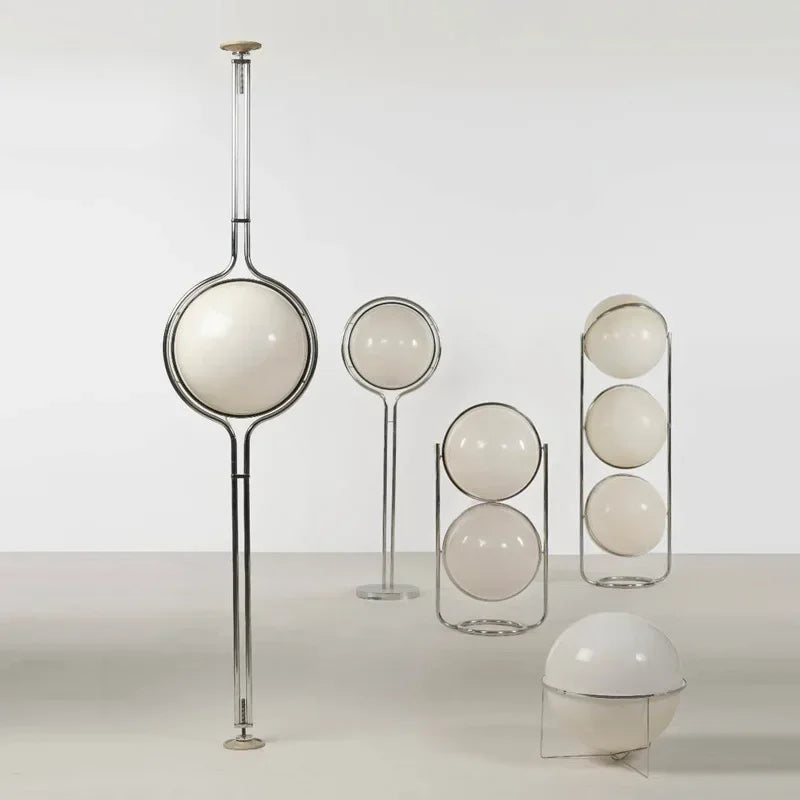 Garrault  Delord Floor Lamp Chrome Metal White Acrylic Ball