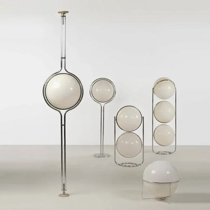 Garrault  Delord Floor Lamp Chrome Metal White Acrylic Ball
