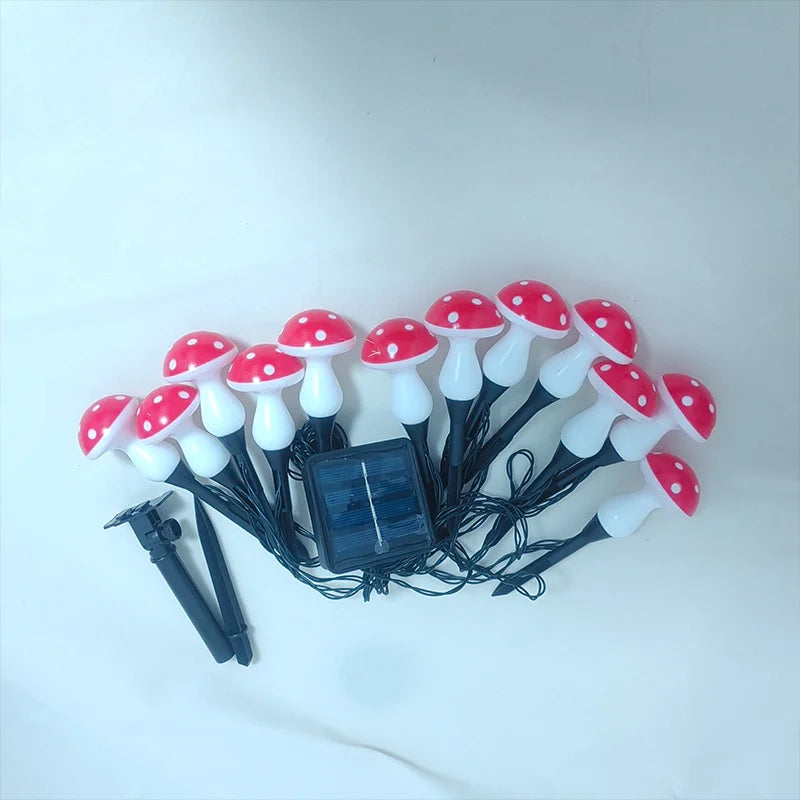 LED Solar Landscape Ground Lights Cute RED Mushroom