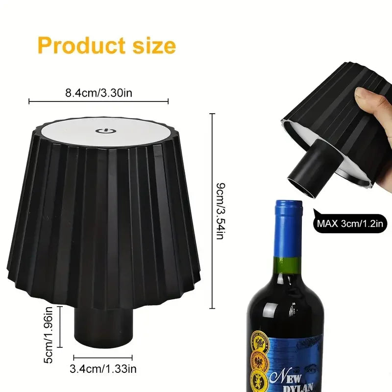 Wireless Touch Control Bottle Table Lamp with 3 Colors