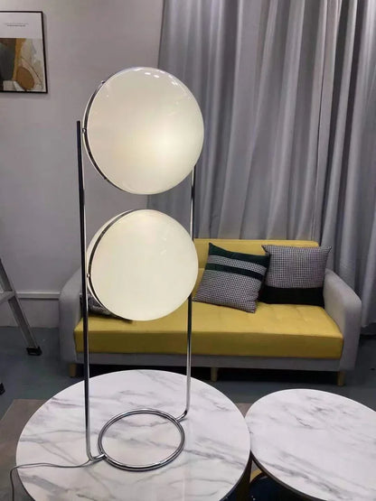 Nordic Floor Lamp Chrome Metal White Acrylic Ball Lamp