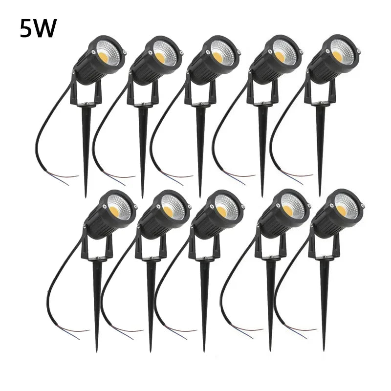 Outdoor Waterproof Spike Garden Path Green Spotlights