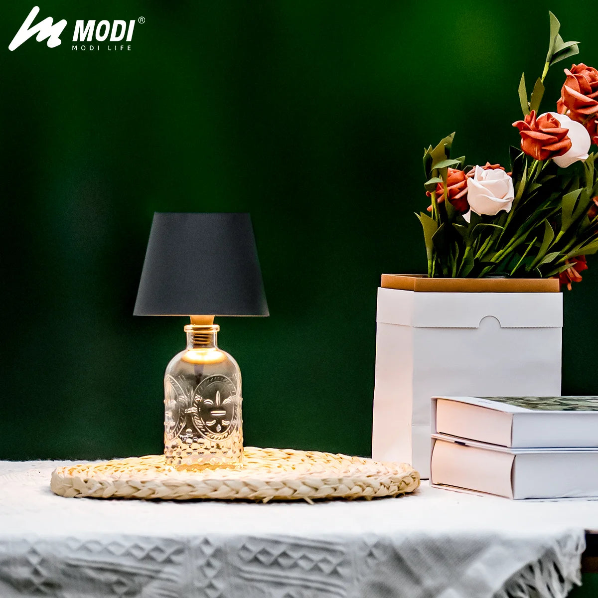 Wireless Touch Control Bottle Table Lamp with 3 Colors