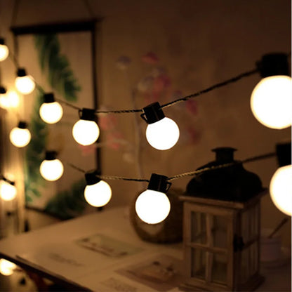 Outdoor Solar Lights White Bulbs String Lights For Garden