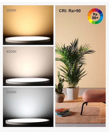 Modern LED Ceiling Light Wood Grain Golden One Light