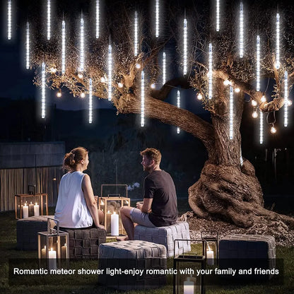 Solar Meteor Shower Lights Outdoor Meteor Lights 10Tubes
