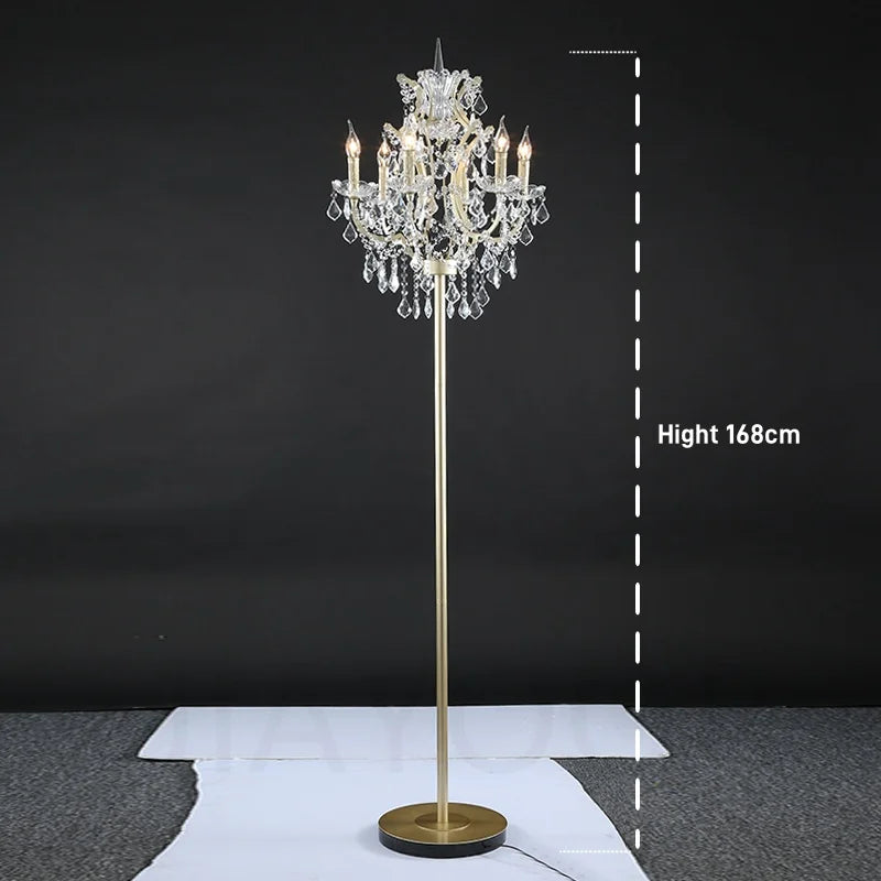 Luxury Crystal Floor Lamp Living Room Bedroom Bedside Lamp