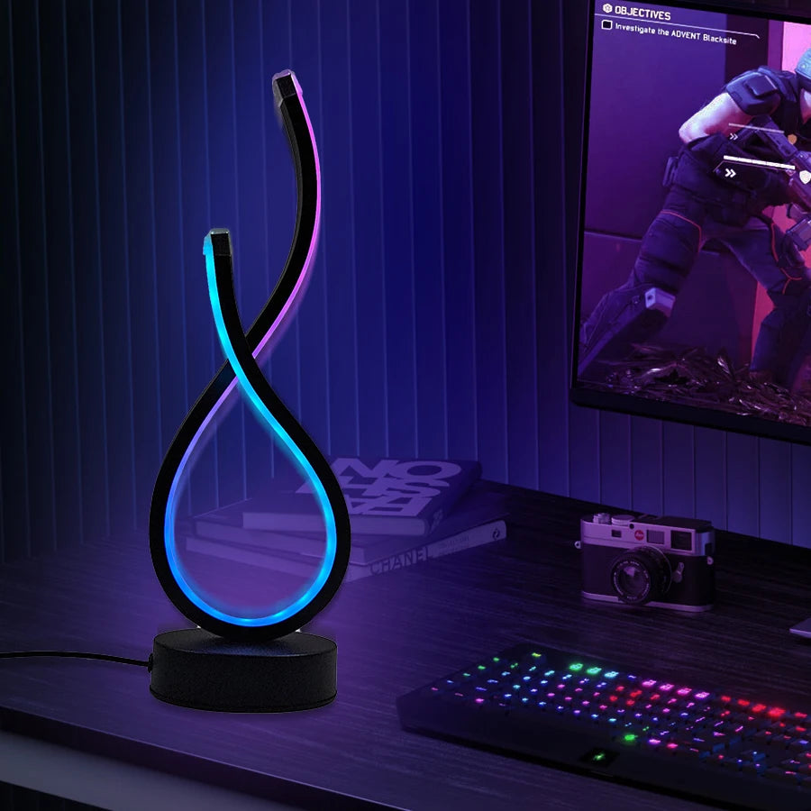 Modern LED Desk Lamp with USB Power Adjustable Lighting