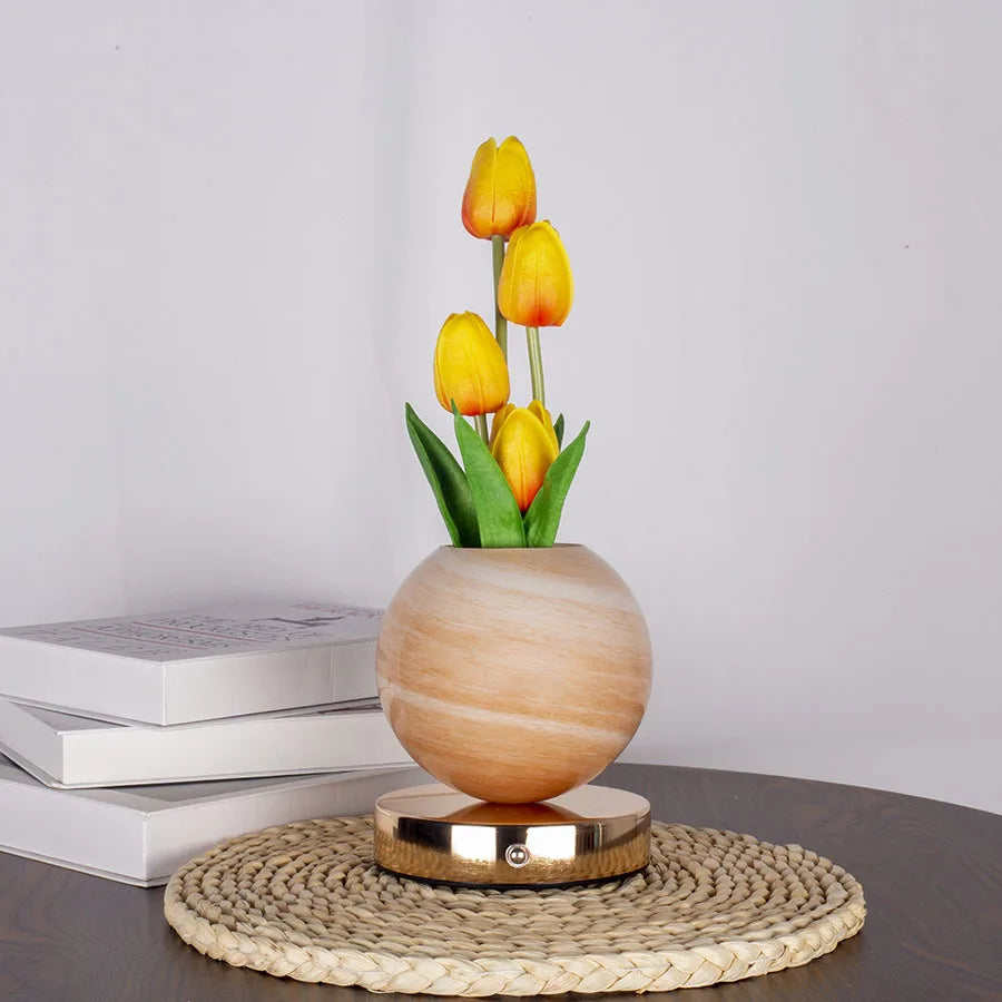 Dimmable Tulip LED Night Light USB Rechargeable Desk Decor Lamp