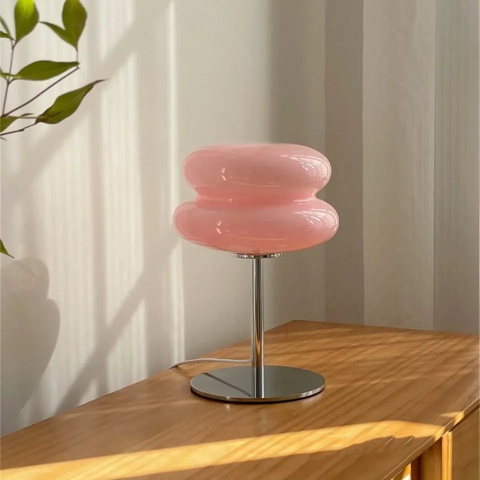 Nordic Bauhaus Macaron Glass LED Desk Lamp Dimming