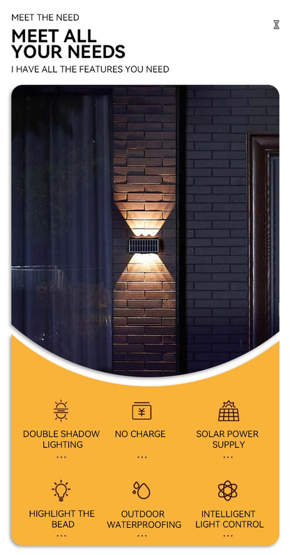 Solar Wall Light Led Courtyard Street Exterior Garden Wall Lighting