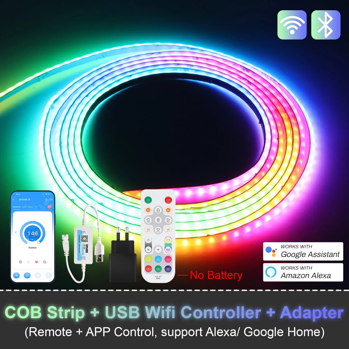 RGBIC COB LED Strip Addressable COB LED Strip