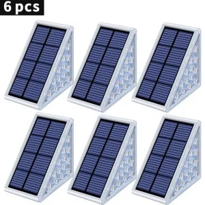 Solar powered staircase step lights, outdoor waterproof