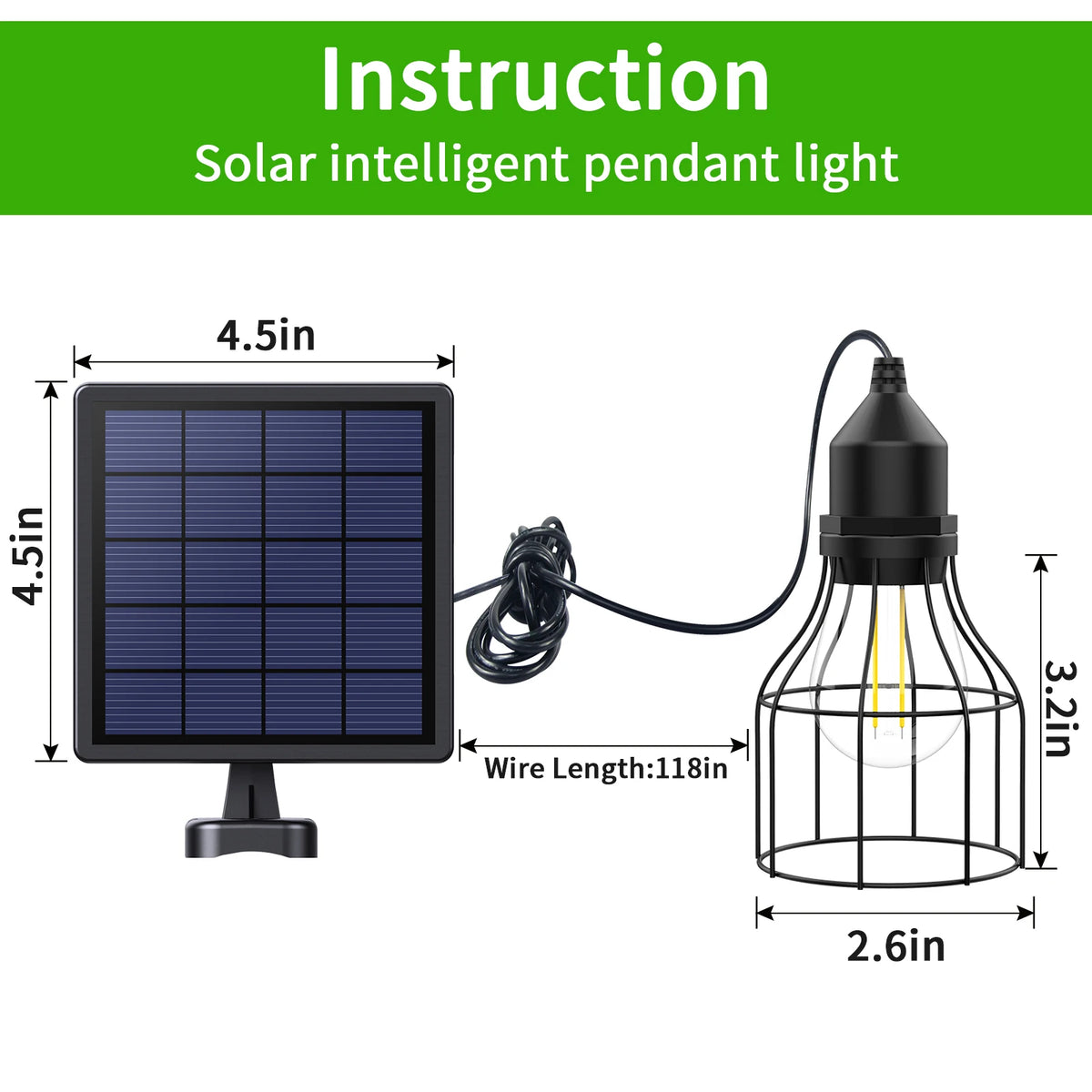 Intelamp Solar Pendant Lamp Outdoor Home and Garden Decoration
