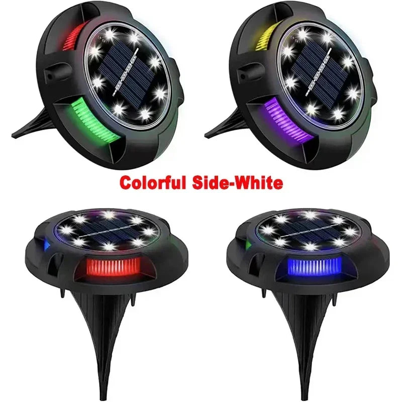 Solar Lights Outdoor 12LEDs Disk Underground Lamp Yard Decoration