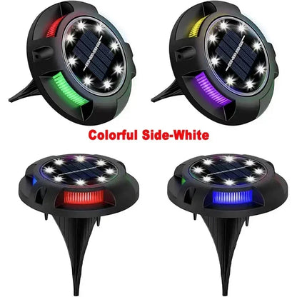 Solar Lights Outdoor 12LEDs Disk Underground Lamp Yard Decoration