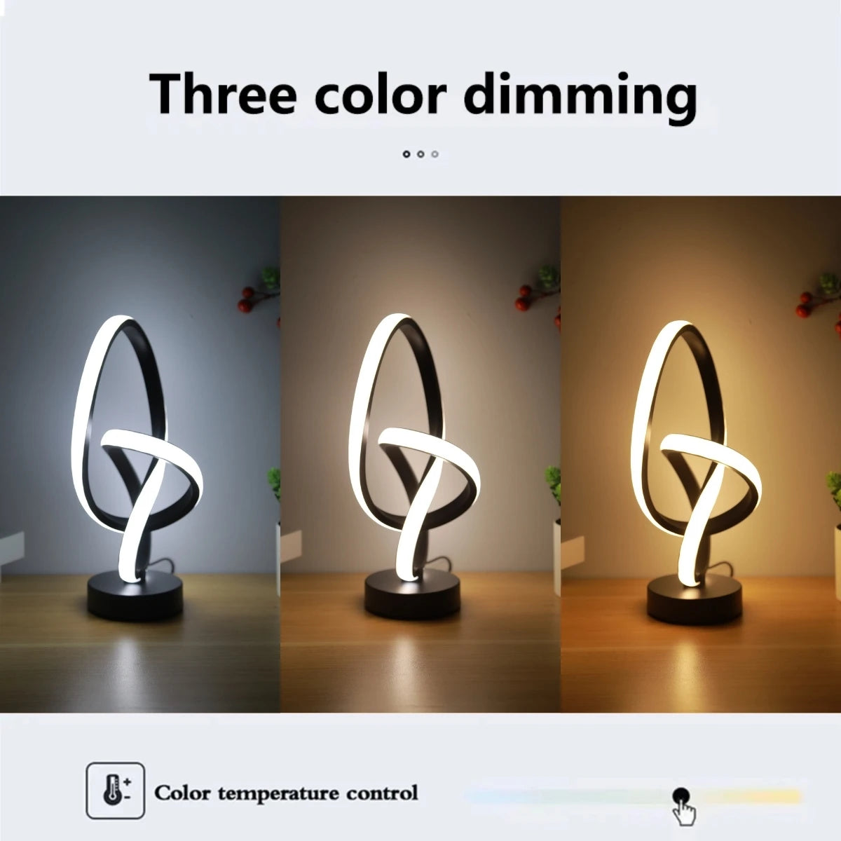 Simple and Creative LED Desk Lamp with USB Three Color Adjustable