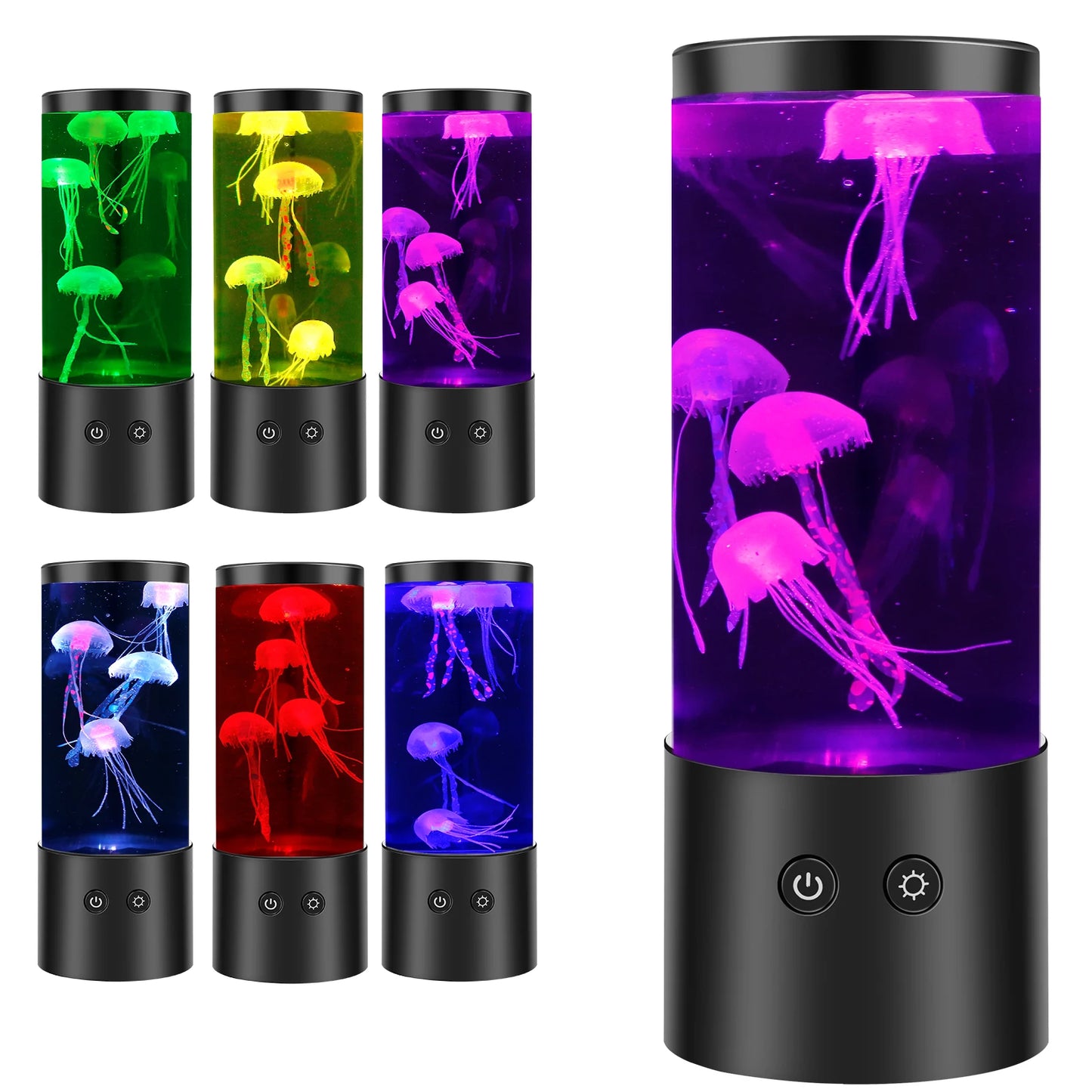 Jellyfish Night Light LED Fish Tank Lamp Desktop Decor