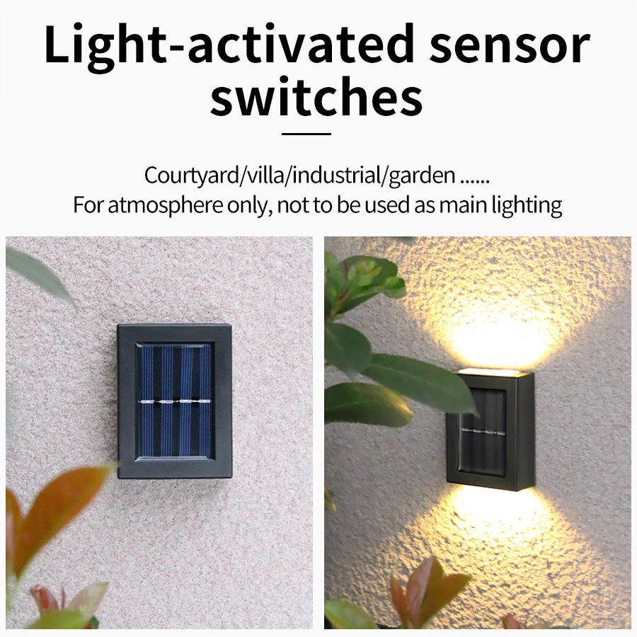 Solar Up and Down Spot Lights Outdoor Street Wall Light Lamp
