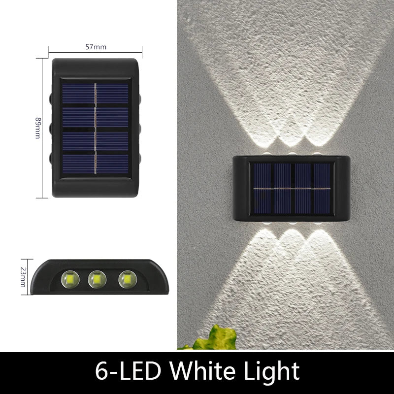 LED Solar Lamp Up and Down Illuminated Solar Wall Light