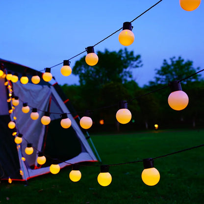 Outdoor Solar Lights White Bulbs String Lights For Garden