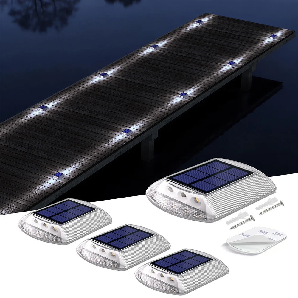 Solar Deck Lights Outdoor Warm White Driveway Lights