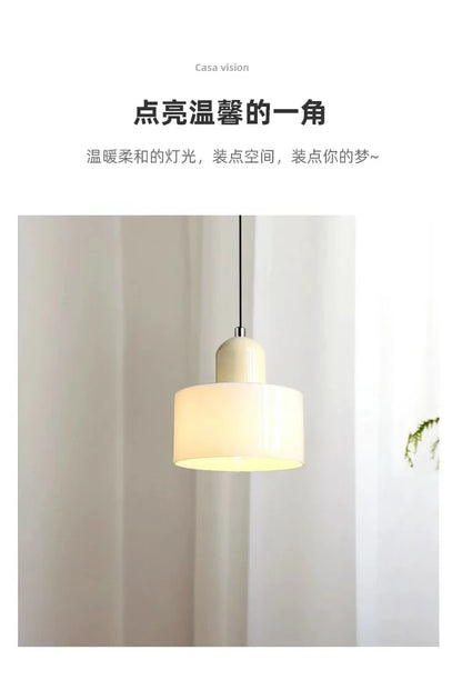 Nordic Modern Glass Bedroom Bedside Long Line Small Chandelier