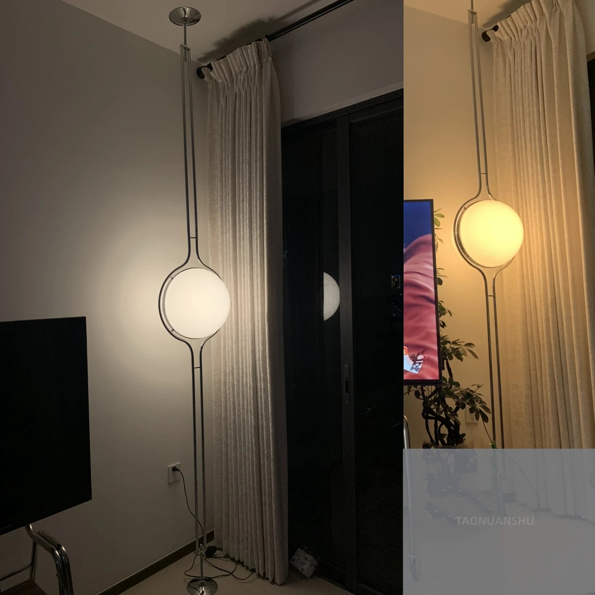 Italy Designer Led Floor Lamp White Ball 2.8 Stand Light